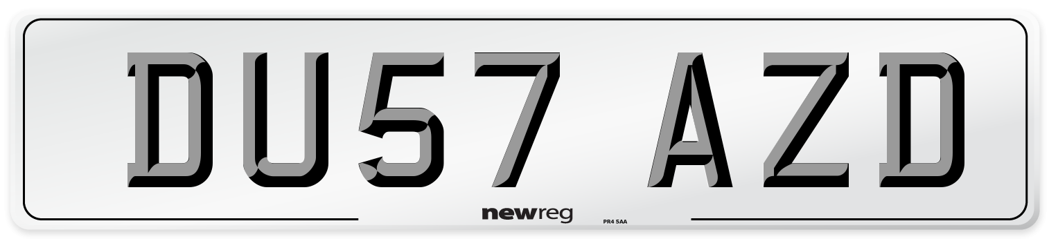 DU57 AZD Number Plate from New Reg